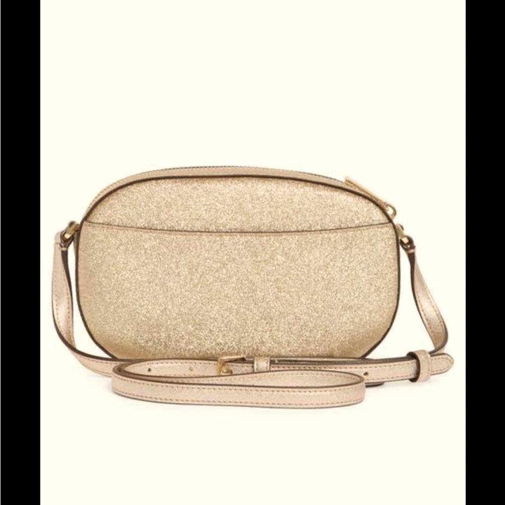 Kate Spade Glimmer Glitter Oval Camera Crossbody Bag In Gold NWT - Picture 2 of 9